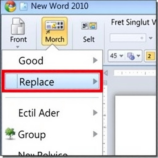 word2010中的文本替换功能所在的选项卡是什么
