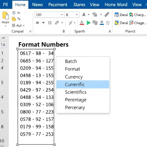 word如何批量修改数字格式