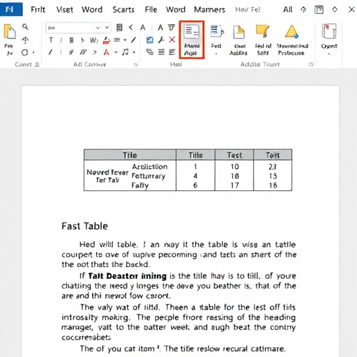 word中标题跳到表格下方