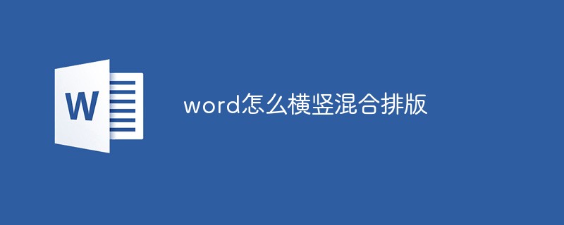 word怎么横竖混合排版