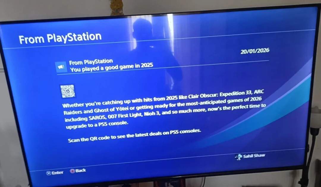 索尼给PS4主机发送“系统通知”邀请玩家升级至PS5