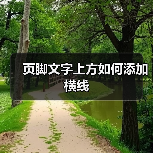 页脚文字上方如何添加横线(图4) 页脚文字上方如何添加横线(图4)