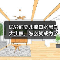 诡异的婴儿流口水黑白大头照,怎么就成为了网友摆烂专用表情包?(图3) 诡异的婴儿流口水黑白大头照,怎么就成为了网友摆烂专用表情包?(图3)