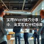 实用Word技巧分享：中、英文左右分栏排版