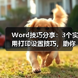 Word技巧分享：3个实用打印设置技巧，助你高效完成工作！（图2）