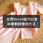 Word目录更新技巧：四种高效方法详解