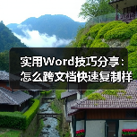 实用Word技巧分享:怎么跨文档快速复制样式(图2) 实用Word技巧分享:怎么跨文档快速复制样式(图2)