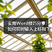 实用Word技巧分享：如何同时输入上标和下标（图3）