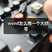 word怎么用一个大括号