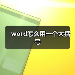 word怎么用一个大括号(图3) word怎么用一个大括号(图3)