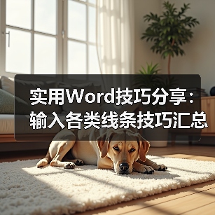 实用Word技巧分享:输入各类线条技巧汇总(图3) 实用Word技巧分享:输入各类线条技巧汇总(图3)