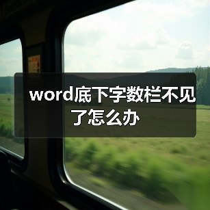 word底下字数栏不见了怎么办(图2) word底下字数栏不见了怎么办(图2)