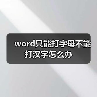 word只能打字母不能打汉字怎么办(图2) word只能打字母不能打汉字怎么办(图2)