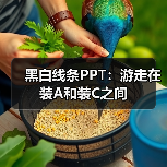 黑白线条PPT:游走在装A和装C之间(图3) 黑白线条PPT:游走在装A和装C之间(图3)