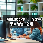 黑白线条PPT:游走在装A和装C之间(图4) 黑白线条PPT:游走在装A和装C之间(图4)