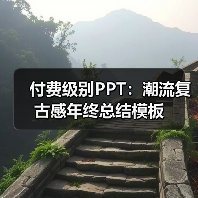 付费级别PPT:潮流复古感年终总结模板(图4) 付费级别PPT:潮流复古感年终总结模板(图4)