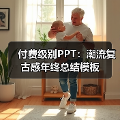 付费级别PPT:潮流复古感年终总结模板(图3) 付费级别PPT:潮流复古感年终总结模板(图3)