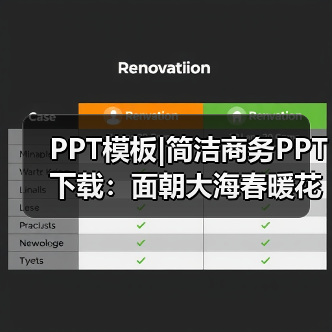 PPT模板|简洁商务PPT下载：面朝大海春暖花开（图2）