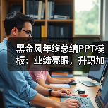 黑金风年终总结PPT模板：业绩亮眼，升职加薪不是梦！（图4）