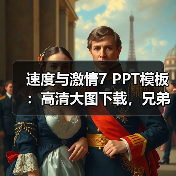 速度与激情7 PPT模板：高清大图下载，兄弟情谊与飙车场景（图4）