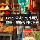 Excel 公式：对比两列数据，提取相同和不同（图1）