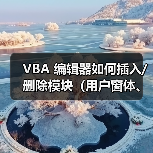 VBA 编辑器如何插入/删除模块（用户窗体、类模块）？（图1）