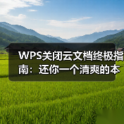 WPS关闭云文档终极指南:还你一个清爽的本地办公体验(图4) WPS关闭云文档终极指南:还你一个清爽的本地办公体验(图4)