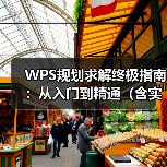 WPS规划求解终极指南:从入门到精通(含实例与问题解决)(图2) WPS规划求解终极指南:从入门到精通(含实例与问题解决)(图2)