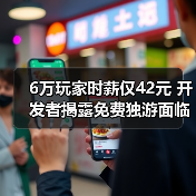 6万玩家时薪仅42元 开发者揭露免费独游面临变现困局(图1) 6万玩家时薪仅42元 开发者揭露免费独游面临变现困局(图1)